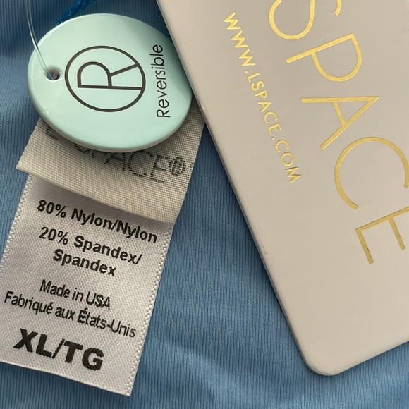 l*space Reversible Aura Blue/Electric‎ Blue Breakers Cut Out Bikini Bottom Swim - Picture 5 of 7